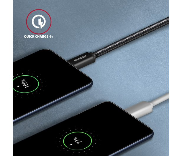 AXAGON BUCM3-AM15AB Kabel USB-C - USB-A, 1.5m, USB 3.2 Gen 1 3A, ALU, oplot, czarny - 1353470 - zdjęcie 4